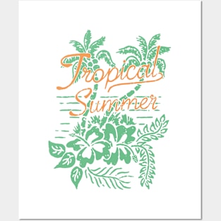 tropical summer vibes surf Posters and Art